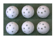 Click to enlarge image(s) GOLF BALLS - DURABLE PLASTIC: 90 mph